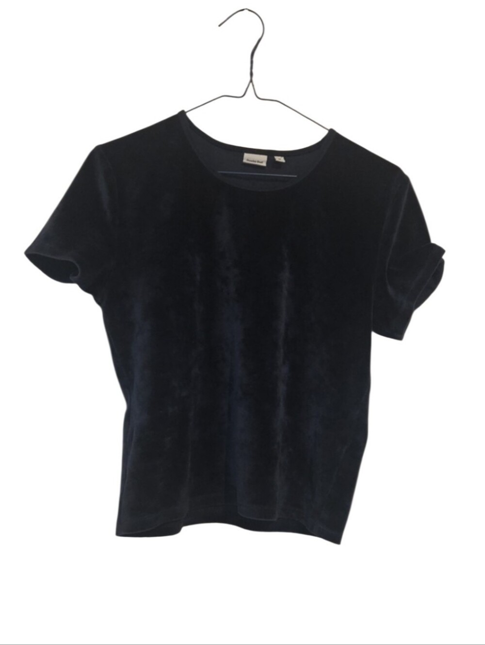 Aritzia Sunday Best Navy Blue Velvet Tshirt